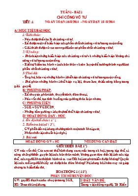 Giáo án Giáo dục công dân lớp 9 - Học kì I - Năm học 2014-2015